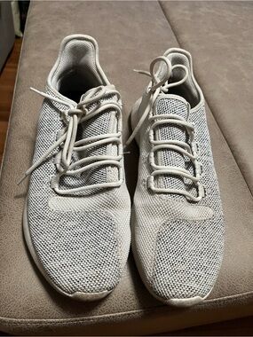 Adidas Men's Lightweight Knit Running Sneakers - White 10.5